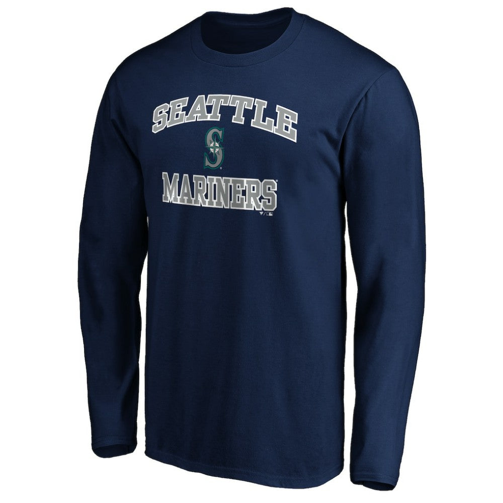 Men's Navy Seattle Mariners Team Heart & Soul Long Sleeve T-Shirt T-shirts