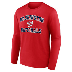 Men's Red Washington Nationals Team Heart & Soul Long Sleeve T-Shirt T-shirts