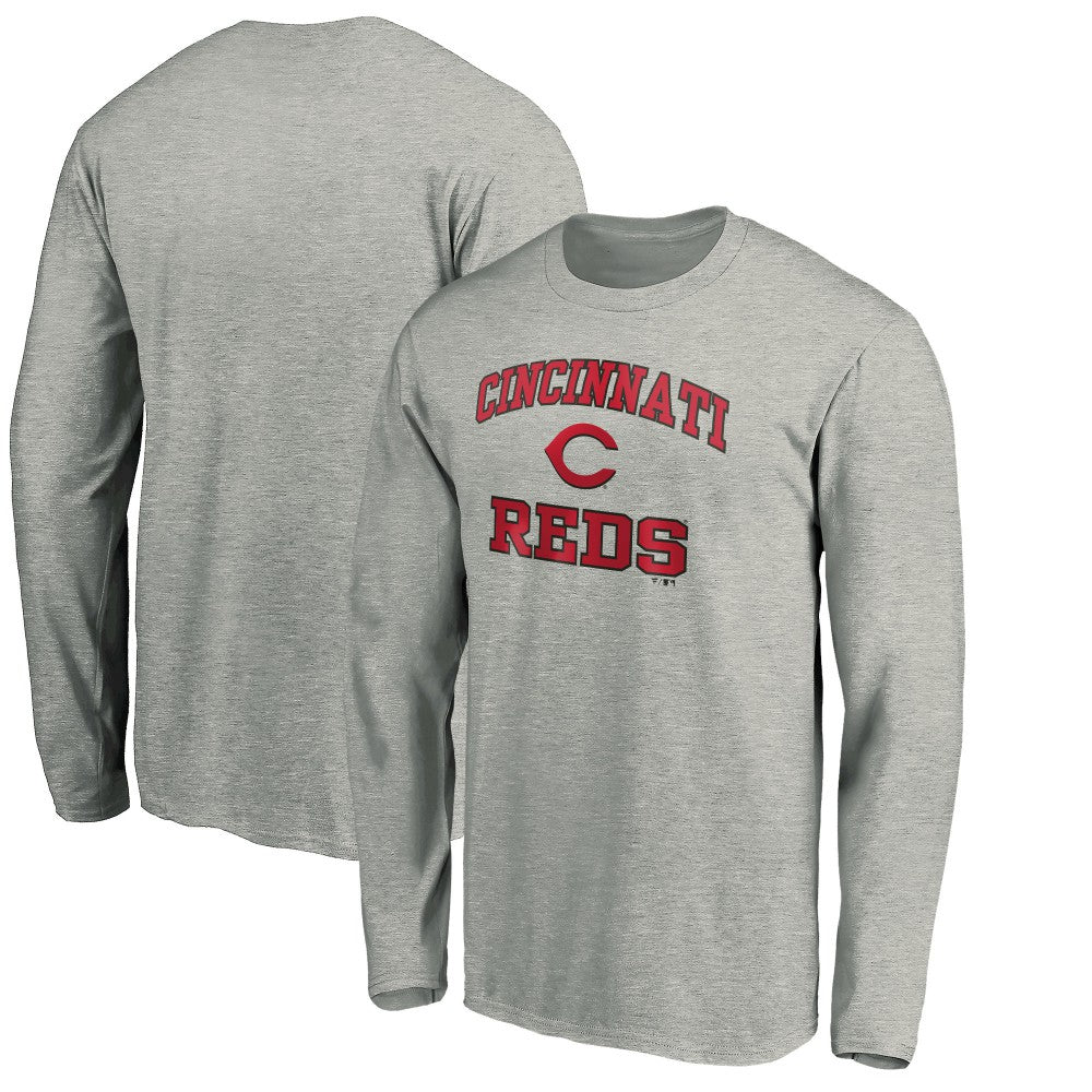 Cincinnati Reds Team Heart & Soul Long Sleeve T-Shirt - Heathered Gray T-shirts