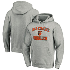 Baltimore Orioles Fanatics MTO Label Heart & Soul Pullover Hoodie - Heather Gray Hoodies
