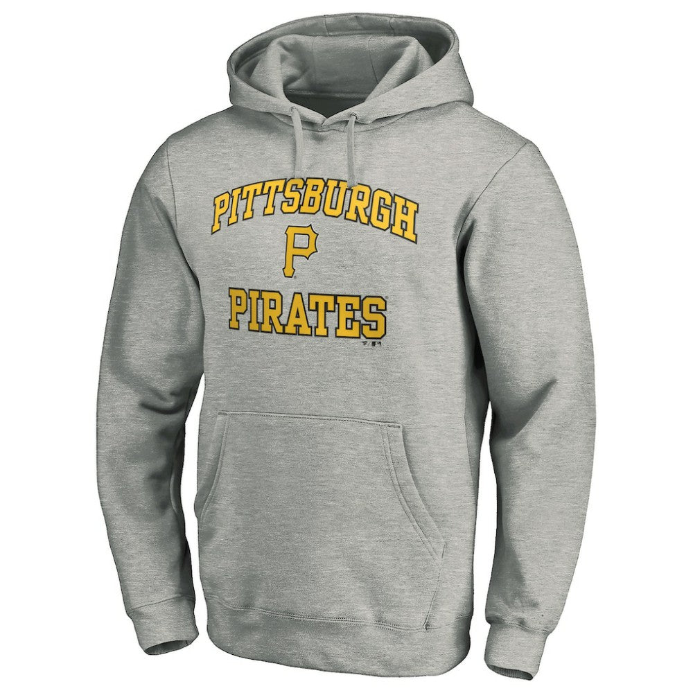 Pittsburgh Pirates Fanatics MTO Label Heart & Soul Pullover Hoodie - Heather Gray Hoodies