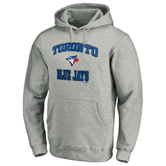 Toronto Blue Jays Fanatics MTO Label Heart & Soul Pullover Hoodie - Heather Gray Hoodies