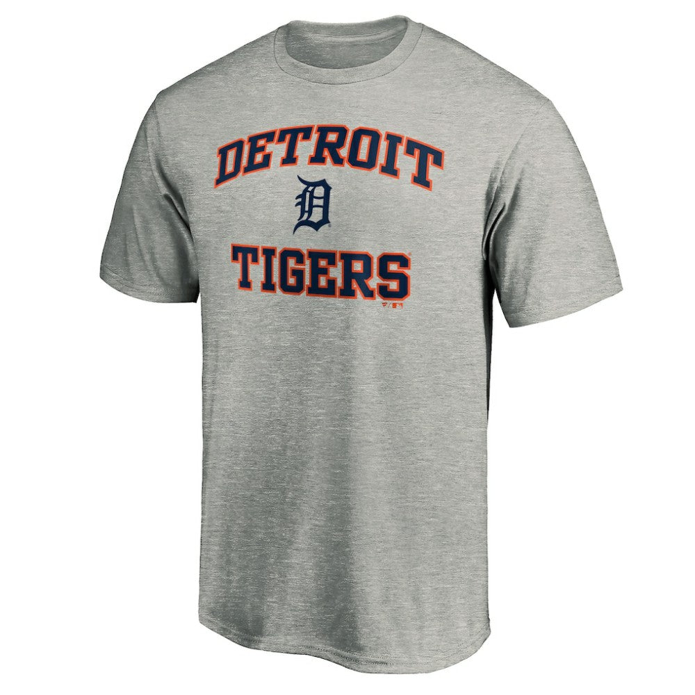 Detroit Tigers Fanatics MTO Label Heart & Soul T-Shirt - Heather Gray T-shirts