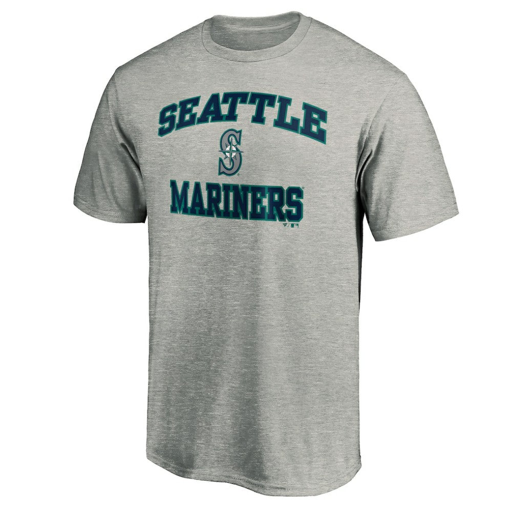 Seattle Mariners Fanatics MTO Label Heart & Soul T-Shirt - Heather Gray T-shirts