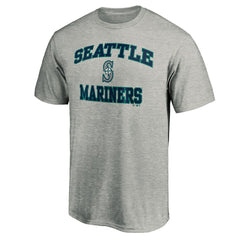 Seattle Mariners Fanatics MTO Label Heart & Soul T-Shirt - Heather Gray T-shirts