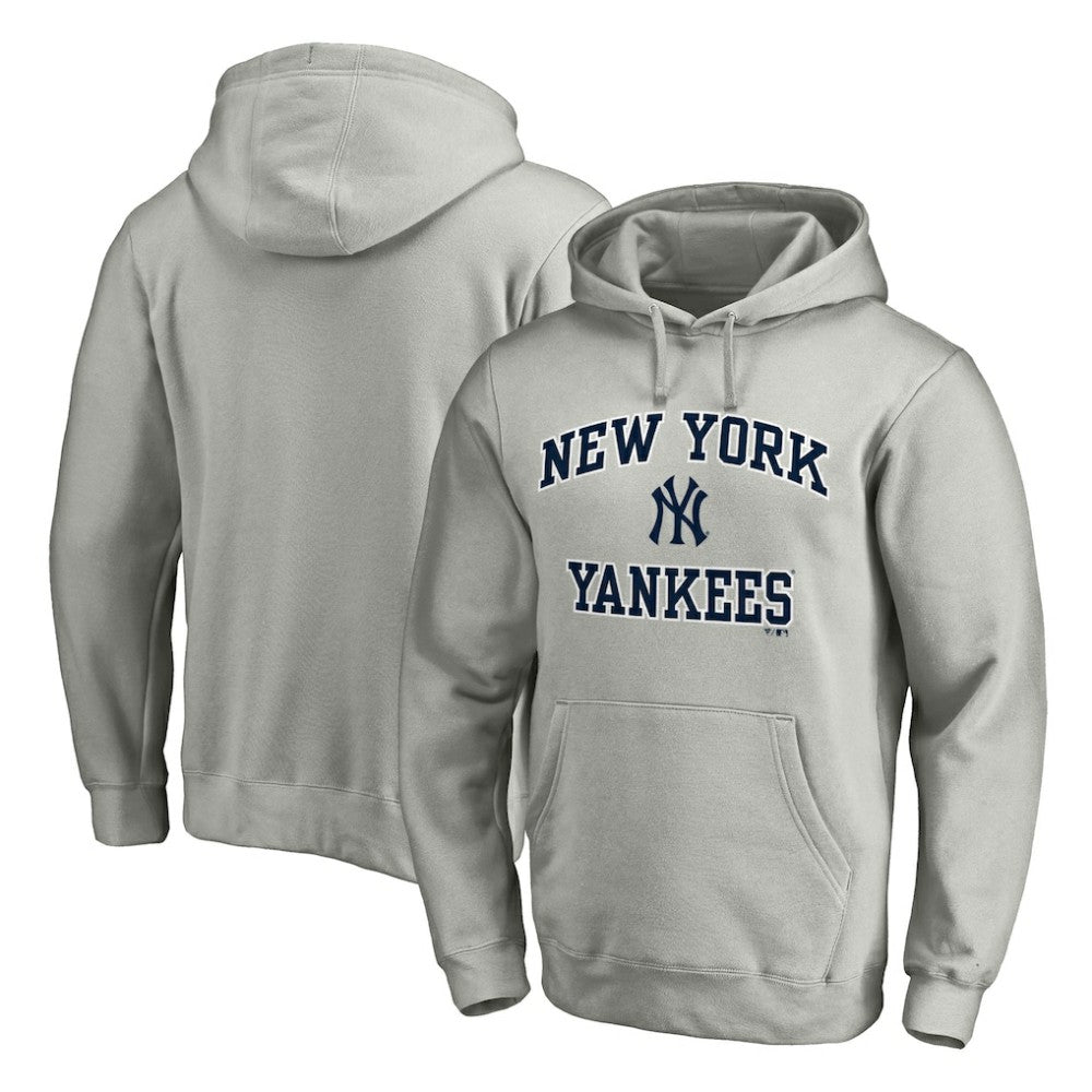 New York Yankees Fanatics MTO Label Heart & Soul Pullover Hoodie - Heather Gray Hoodies