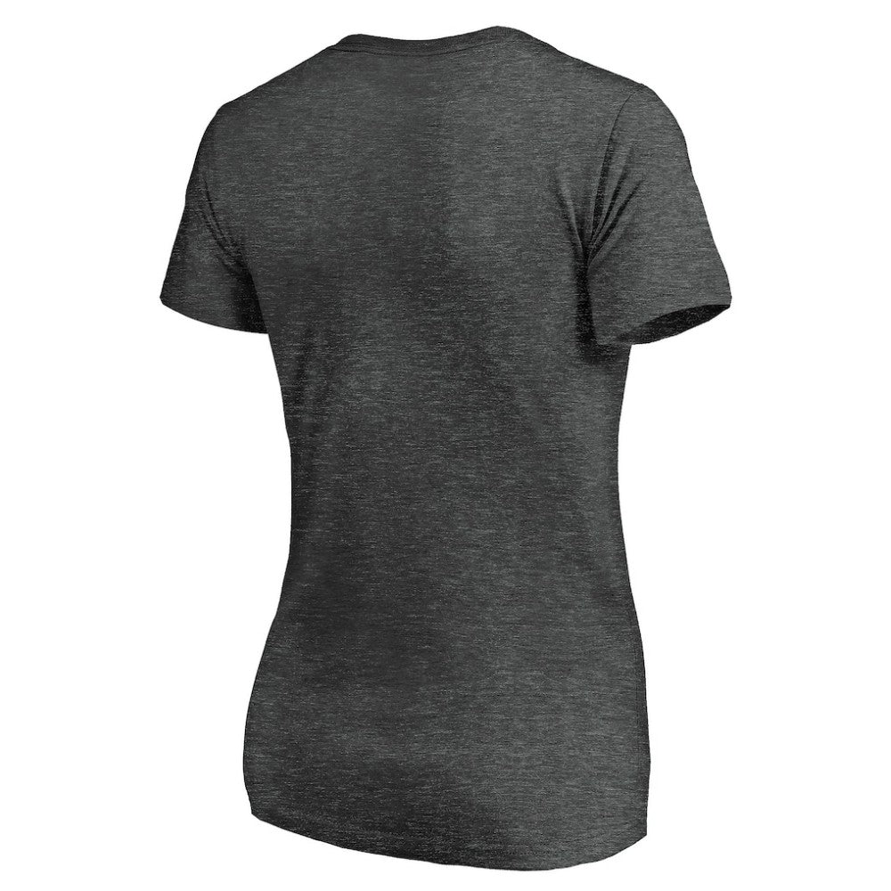 Chicago White Sox Fanatics Women's Team Logo Lockup V-Neck T-Shirt - Heathered Charcoal T-shirts