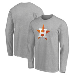 Houston Astros Official Team Logo Long Sleeve T-Shirt - Heather Gray T-shirts