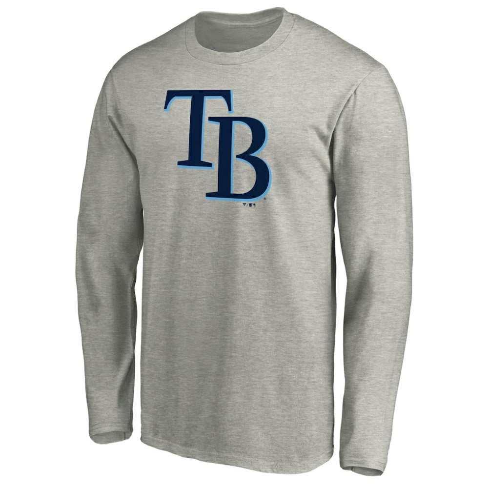 Tampa Bay Rays Official Team Logo Long Sleeve T-Shirt - Heather Gray T-shirts