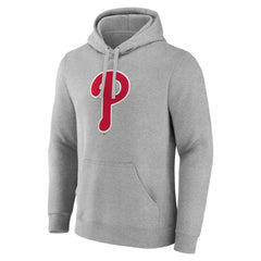 Philadelphia Phillies Official Logo Fitted Pullover Hoodie - Heather Gray Hoodies