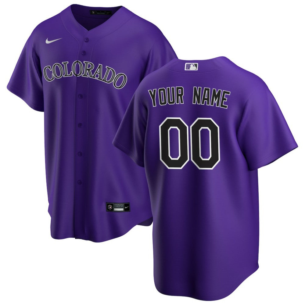Colorado Rockies Nike Alternate Replica Custom Jersey - Purple Jerseys