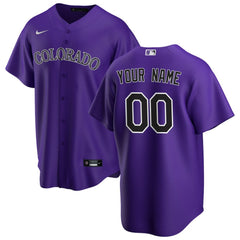 Colorado Rockies Nike Alternate Replica Custom Jersey - Purple Jerseys