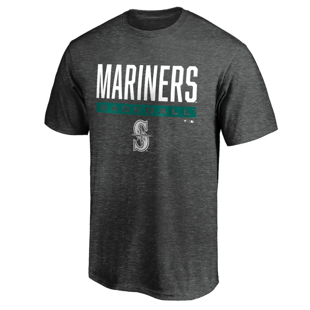 Seattle Mariners Win Stripe Logo T-Shirt - Charcoal T-shirts