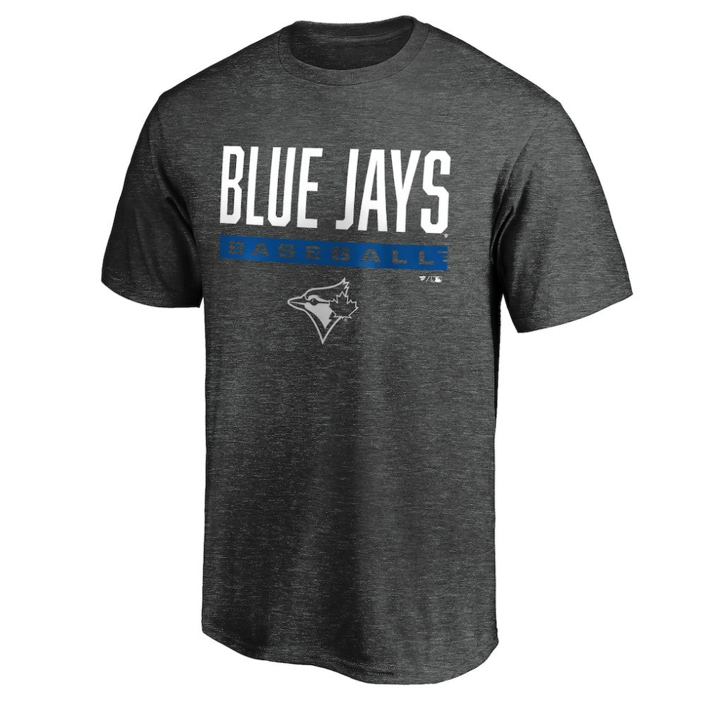 Toronto Blue Jays Win Stripe Logo T-Shirt - Charcoal T-shirts