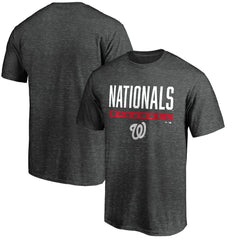 Washington Nationals Win Stripe Logo T-Shirt - Charcoal T-shirts