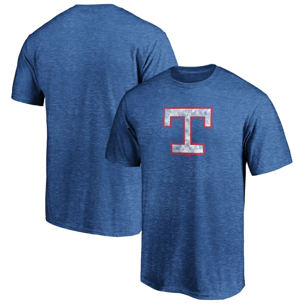 Texas Rangers Cooperstown Collection True Classics Throwback Logo Tri-Blend T-Shirt - Royal T-shirts