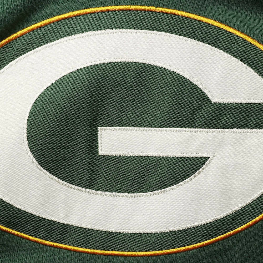 Green Bay Packers '47 Lacer V-Neck Pullover Hoodie - Green/Gold Hoodies