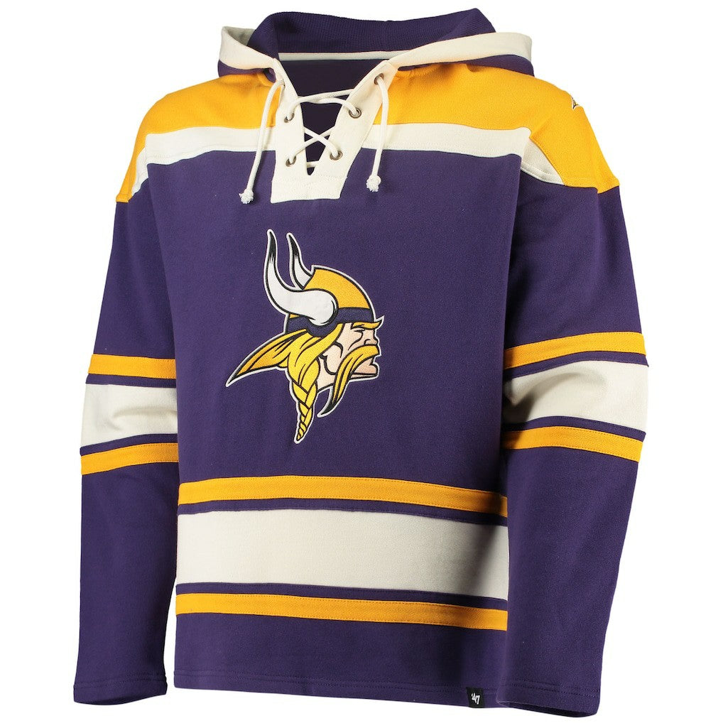 Minnesota Vikings '47 Lacer V-Neck Pullover Hoodie - Purple/Gold Hoodies