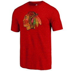 Chicago Blackhawks Distressed Tri-Blend T-Shirt - Red | US 3872162