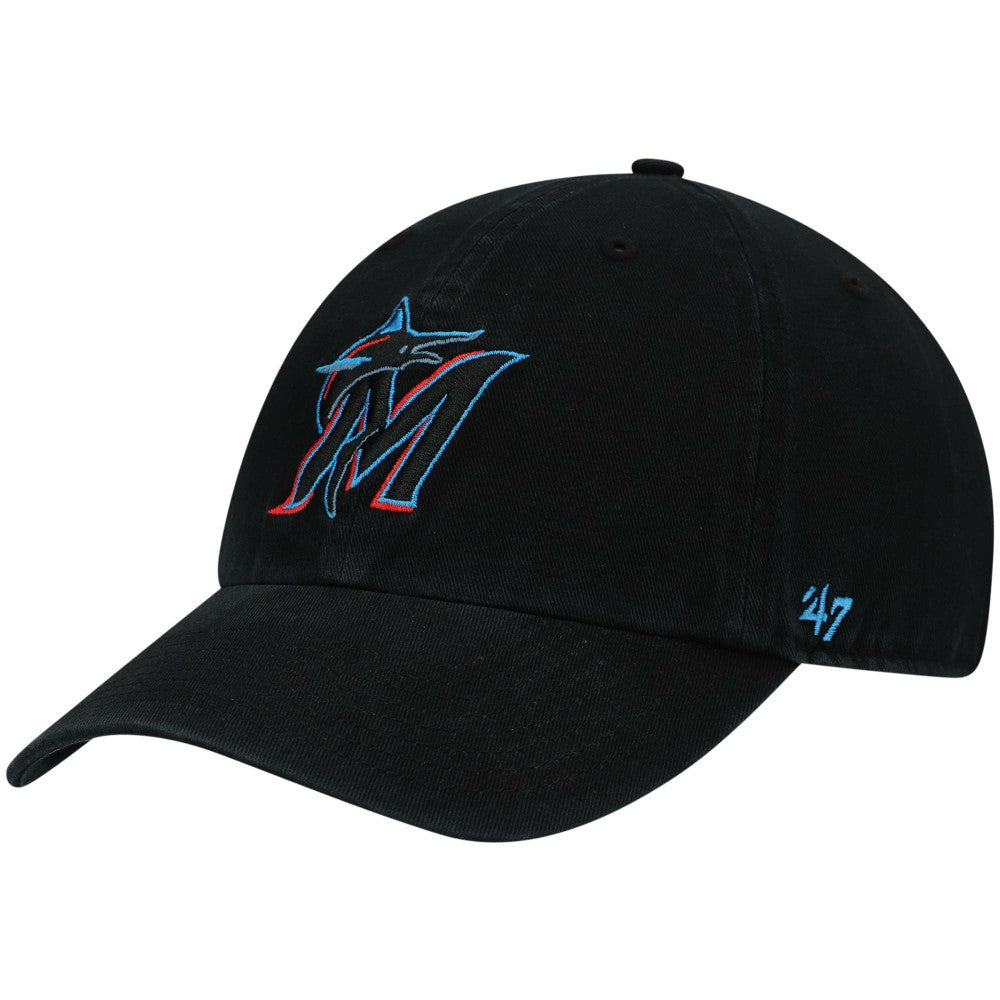 Miami Marlins '47 Clean Up Adjustable Hat - Black Hats