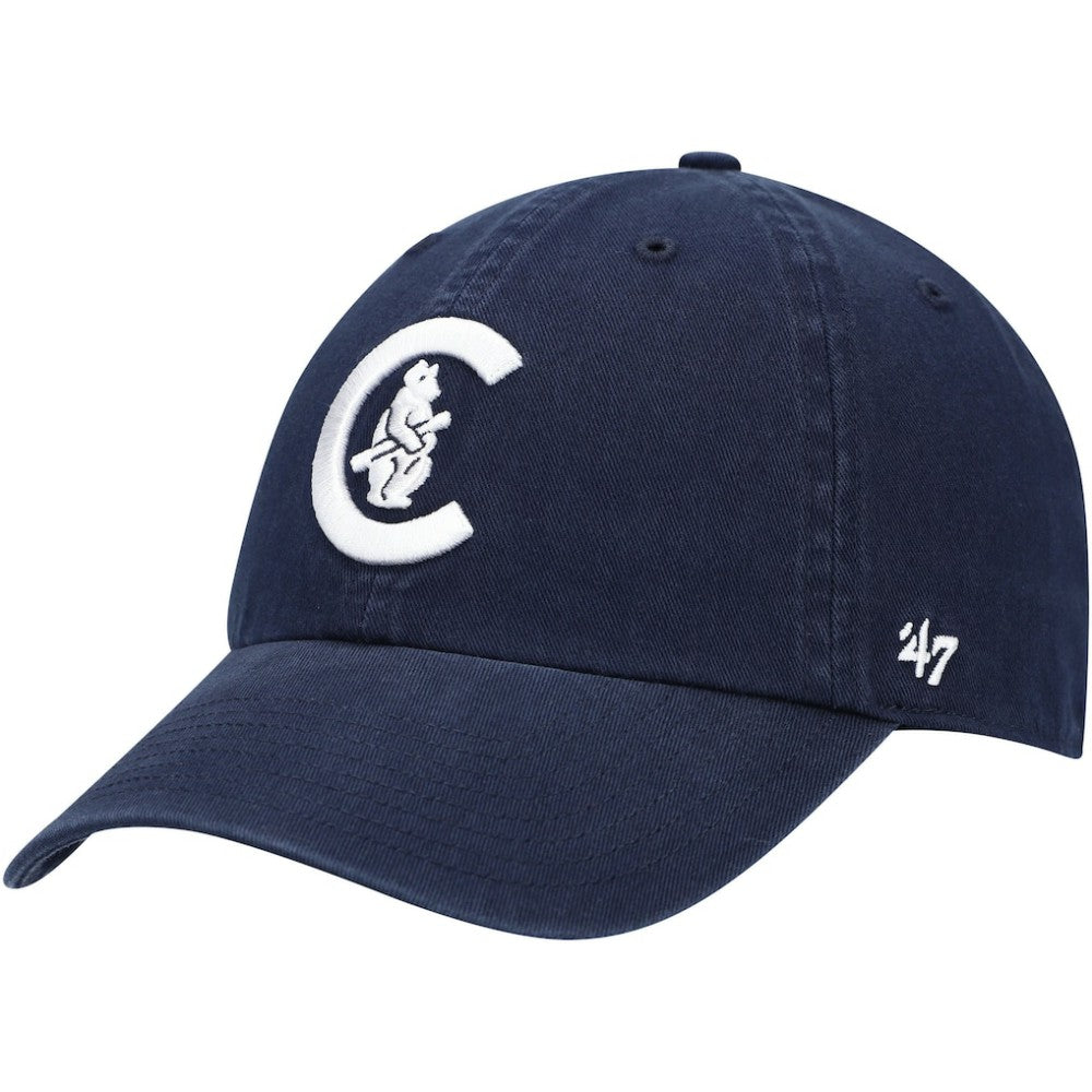 Chicago Cubs '47 C Bear Logo Cooperstown Collection Clean Up Adjustable Hat - Navy Hats