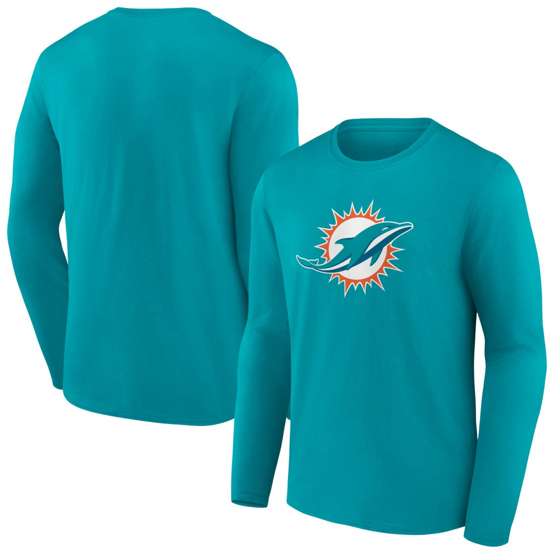 Miami Dolphins Primary Team Logo Long Sleeve T-Shirt - Aqua T-shirts
