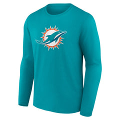 Miami Dolphins Primary Team Logo Long Sleeve T-Shirt - Aqua T-shirts