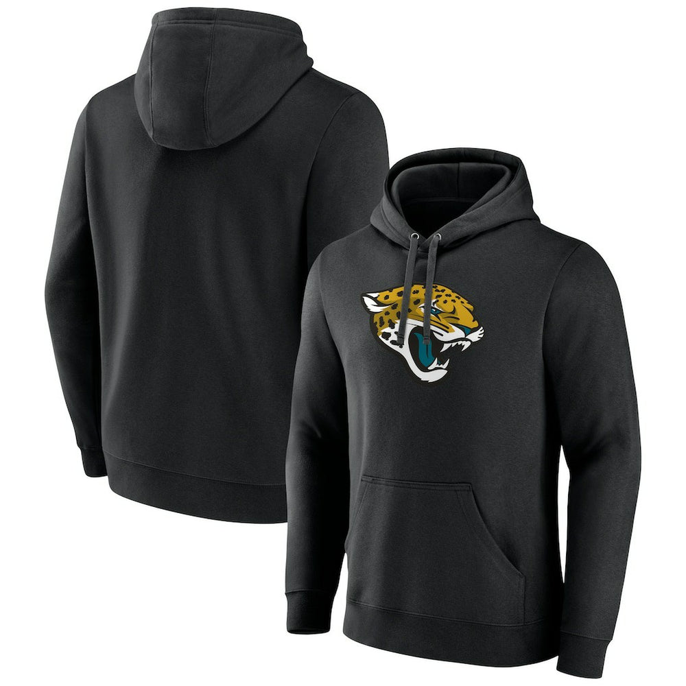 Jacksonville Jaguars Primary Logo Fitted Pullover Hoodie - Black Hoodies
