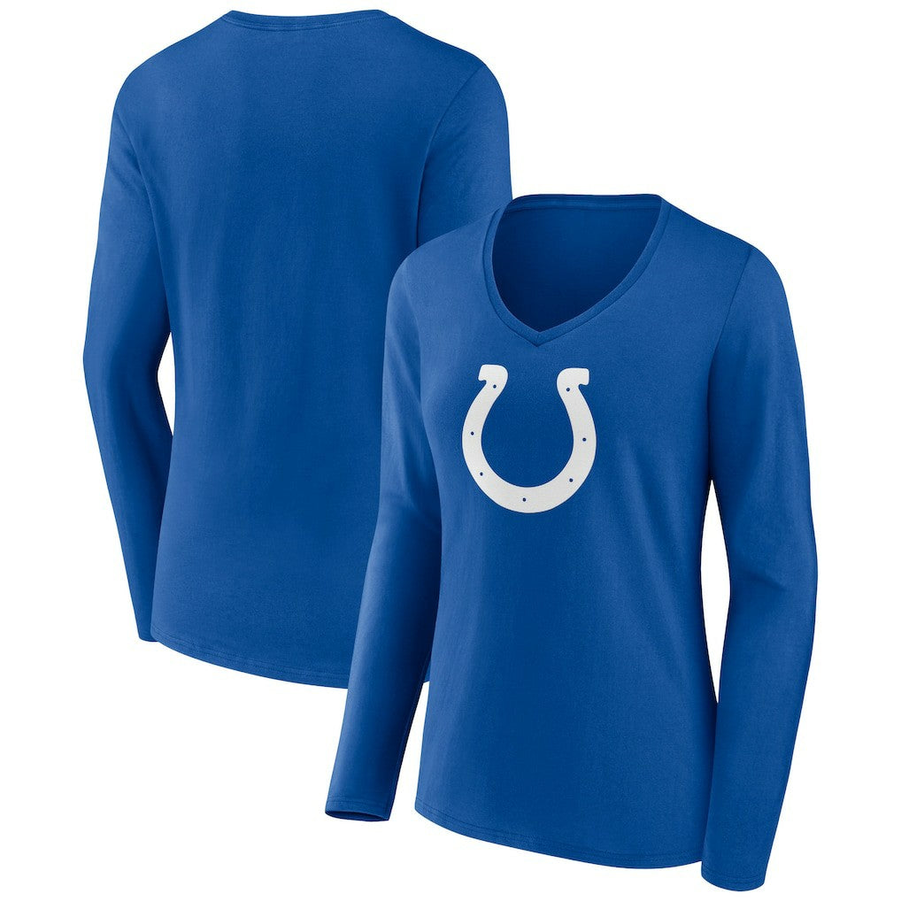 Indianapolis Colts Women's Primary Team Logo Long Sleeve V-Neck T-Shirt - Royal T-shirts