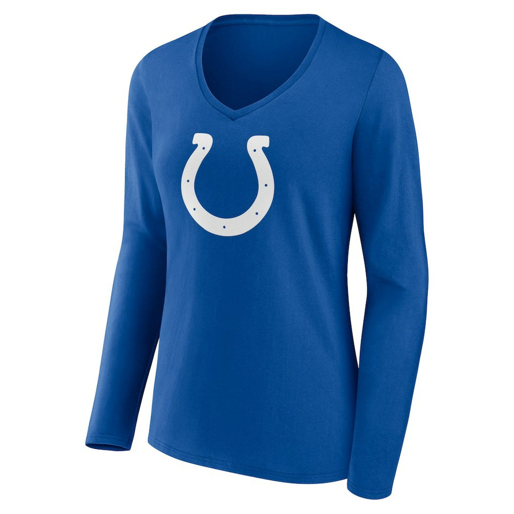 Indianapolis Colts Women's Primary Team Logo Long Sleeve V-Neck T-Shirt - Royal T-shirts