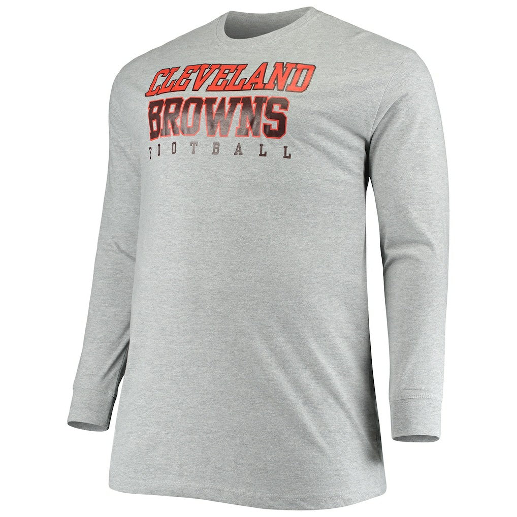 Cleveland Browns Big & Tall Practice Long Sleeve T-Shirt - Heathered Gray T-shirts