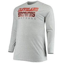 Cleveland Browns Big & Tall Practice Long Sleeve T-Shirt - Heathered Gray T-shirts
