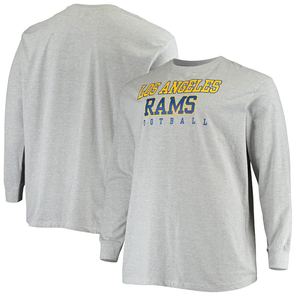 Los Angeles Rams Big & Tall Practice Long Sleeve T-Shirt - Heathered Gray T-shirts