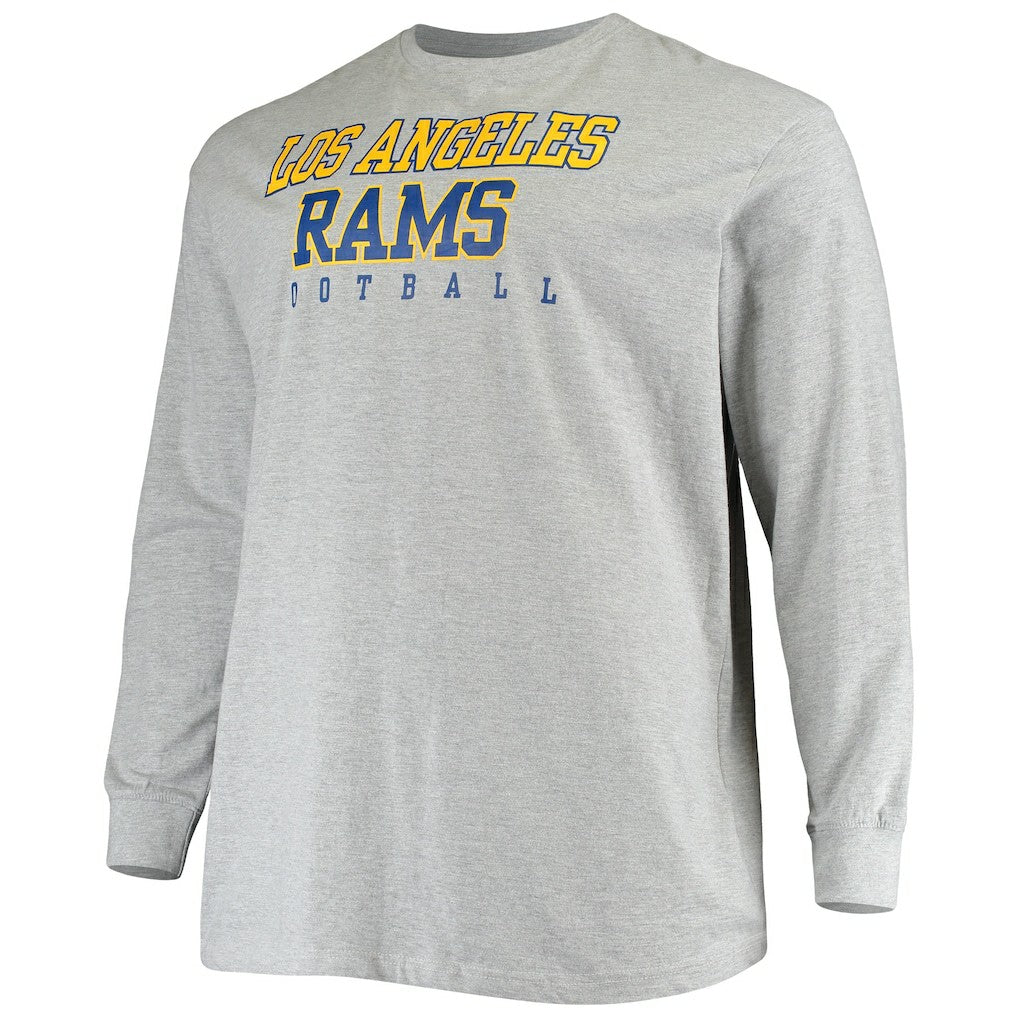 Los Angeles Rams Big & Tall Practice Long Sleeve T-Shirt - Heathered Gray T-shirts