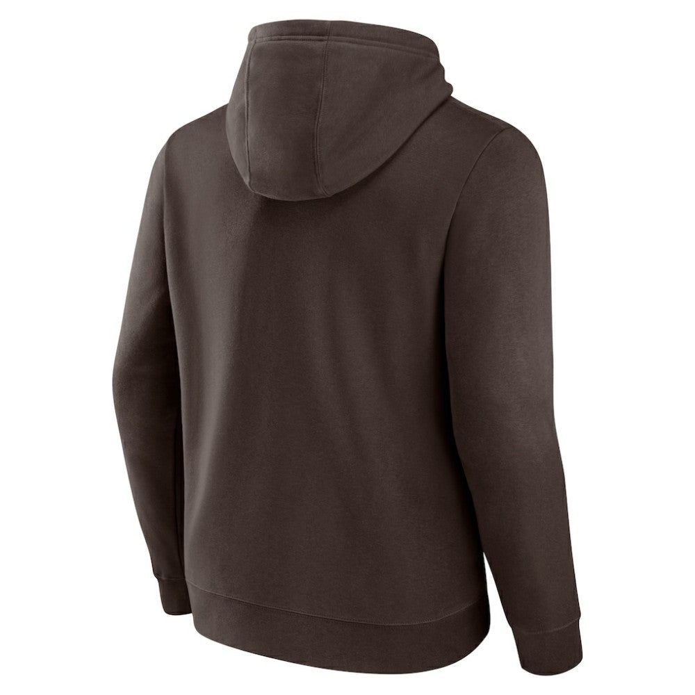 San Diego Padres Official Logo Fitted Pullover Hoodie - Brown Hoodies