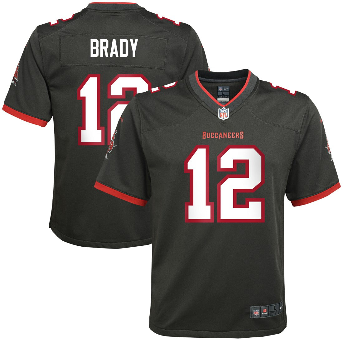 Tom Brady Tampa Bay Buccaneers Youth Alternate Game Jersey - Pewter Jerseys