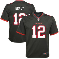 Tom Brady Tampa Bay Buccaneers Youth Alternate Game Jersey - Pewter Jerseys