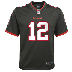 Tom Brady Tampa Bay Buccaneers Youth Alternate Game Jersey - Pewter Jerseys