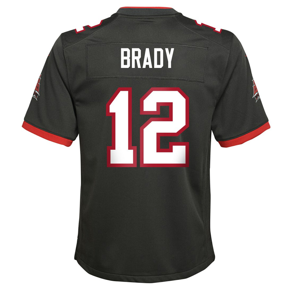 Tom Brady Tampa Bay Buccaneers Youth Alternate Game Jersey - Pewter Jerseys