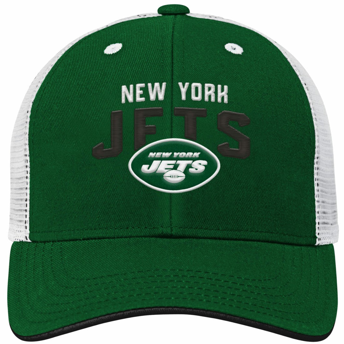 New York Jets Youth Core Lockup Adjustable Hat - Green/White Hats
