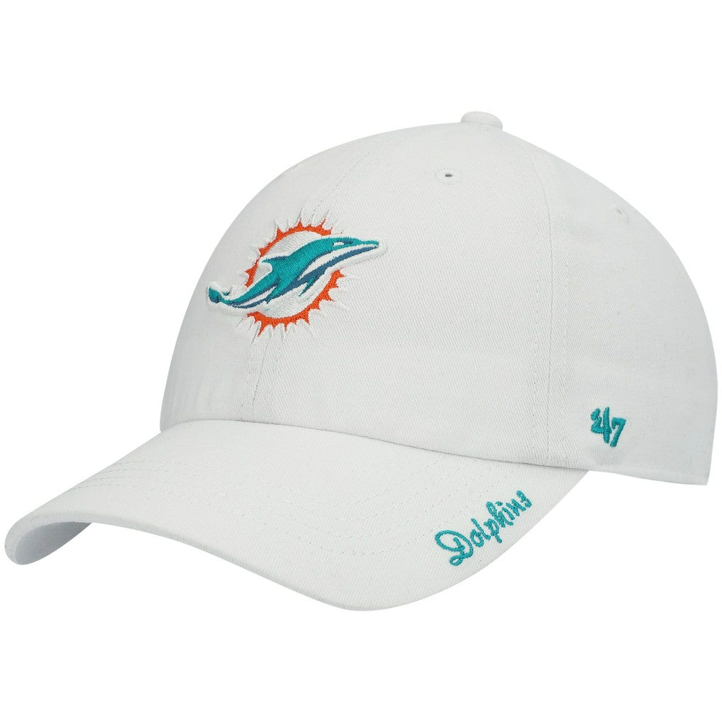 Miami Dolphins '47 Women's Miata Clean Up Logo Adjustable Hat - White Hats