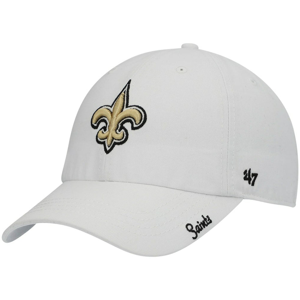 New Orleans Saints '47 Women's Miata Clean Up Logo Adjustable Hat - White Hats