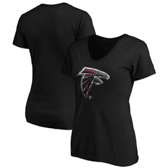 Atlanta Falcons Women's Midnight Mascot Logo V-Neck T-Shirt - Black T-shirts