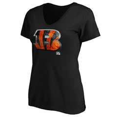 Cincinnati Bengals Women's Midnight Mascot Logo V-Neck T-Shirt - Black T-shirts