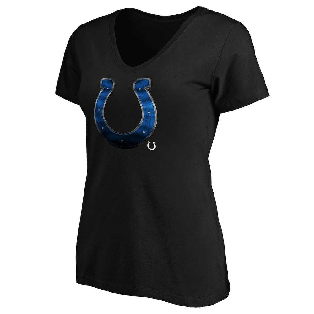 Indianapolis Colts Women's Midnight Mascot Logo V-Neck T-Shirt - Black T-shirts