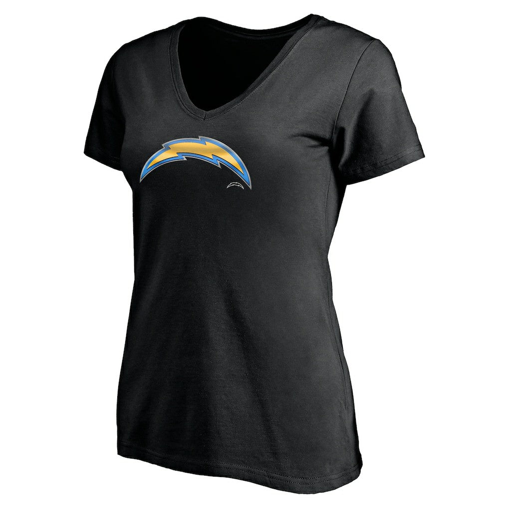 Los Angeles Chargers Women's Midnight Mascot Logo V-Neck T-Shirt - Black T-shirts