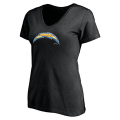 Los Angeles Chargers Women's Midnight Mascot Logo V-Neck T-Shirt - Black T-shirts
