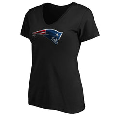 New England Patriots Women's Midnight Mascot Logo V-Neck T-Shirt - Black T-shirts