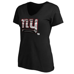 New York Giants Women's Midnight Mascot Logo V-Neck T-Shirt - Black T-shirts