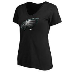 Philadelphia Eagles Women's Midnight Mascot Logo V-Neck T-Shirt - Black T-shirts